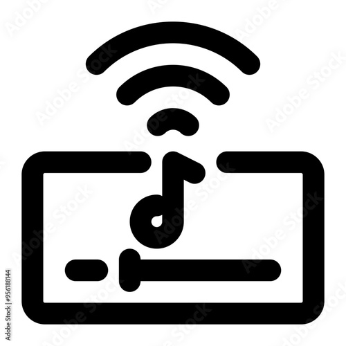 streaming, music, online, media, multimedia outline icon