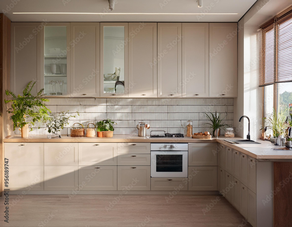 Interior Scene and Mockup,kitchen and dining room modern scandinavian style. Interior Scene and Mockup,kitchen and dining room modern scandinavian style.