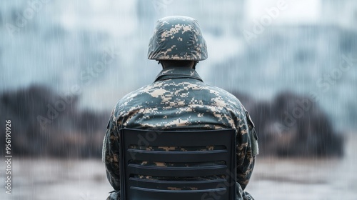 Soldier in Rain. photo