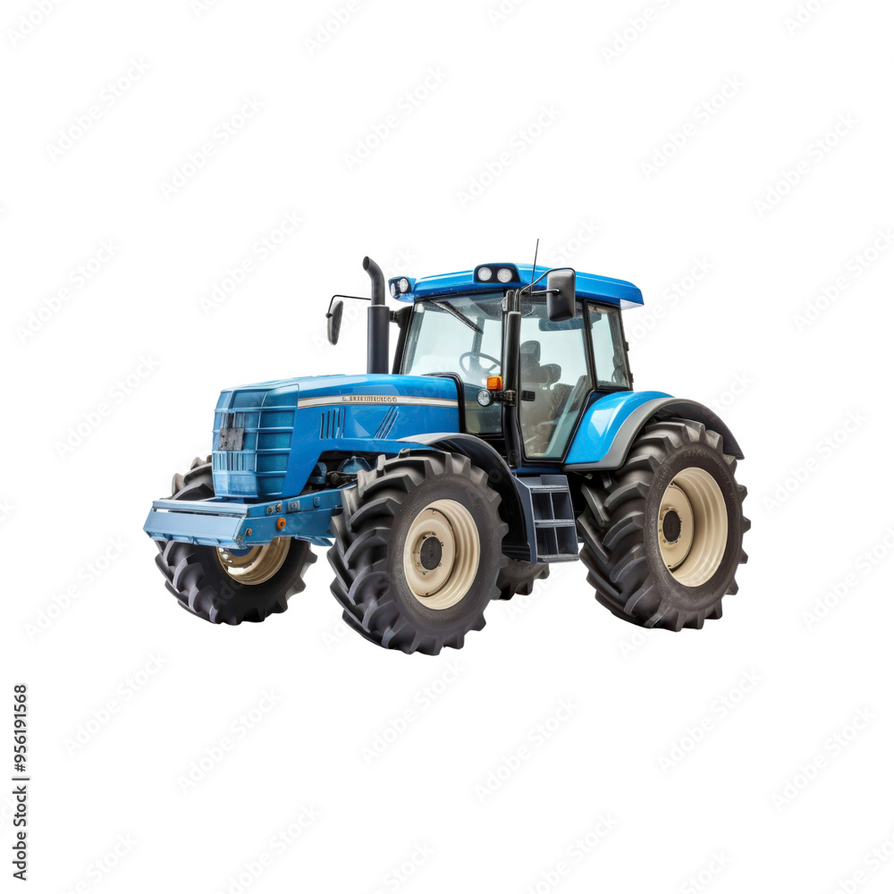 Tractor with large wheels and black tires. Suitable for agricultural, construction, and rural themed designs in need of a powerful vehicle element Tractor with large wheels and black tires. Suitable for agricultural, construction, and rural themed designs in need of a powerful vehicle element