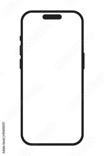 Iphone 16 series mockup front view isolated on transparent background. Iphone 16 series mock up screen template for infographic business web site design app ios 16.