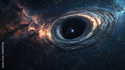 AweInspiring CGI Visualization of Black Hole Warping SpaceTime with Realistic Accretion Disk and Gravitational Lensing Effects photo