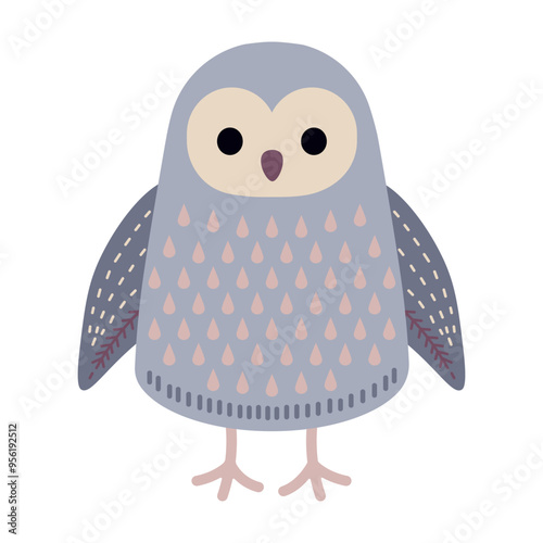 Cute cartoon owl vector illustration