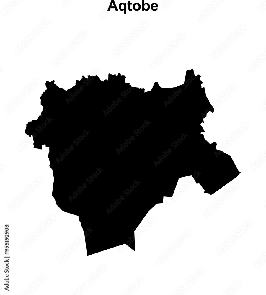 Aqtobe region blank outline map Aqtobe region blank outline map