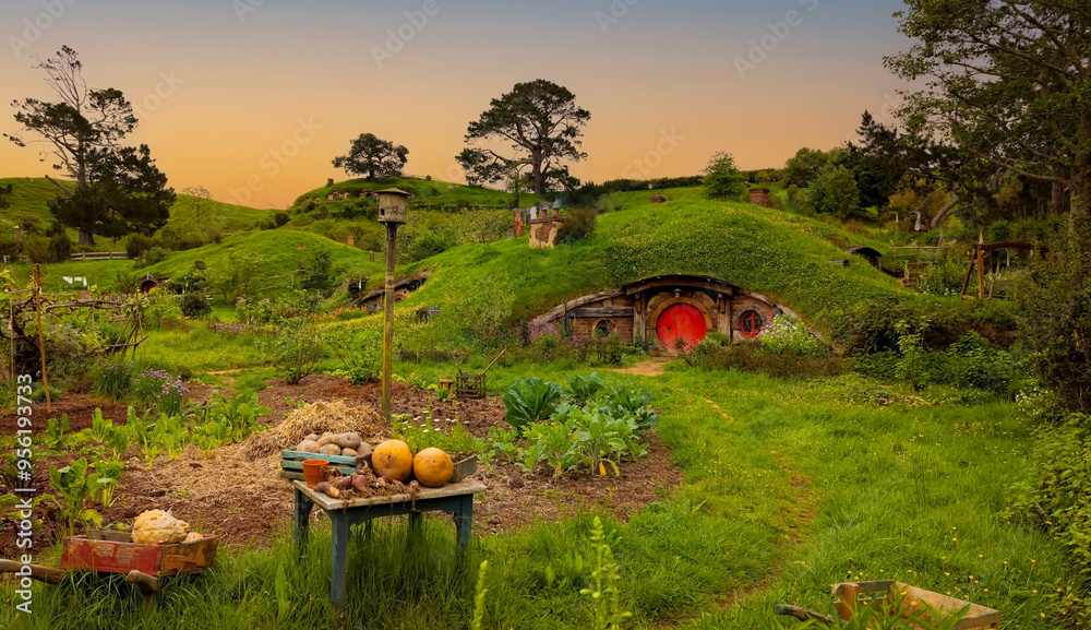 MATAMATA- NEW ZEALAND -NOVEMBER -2- 2022: Hobbiton - movie set created ...