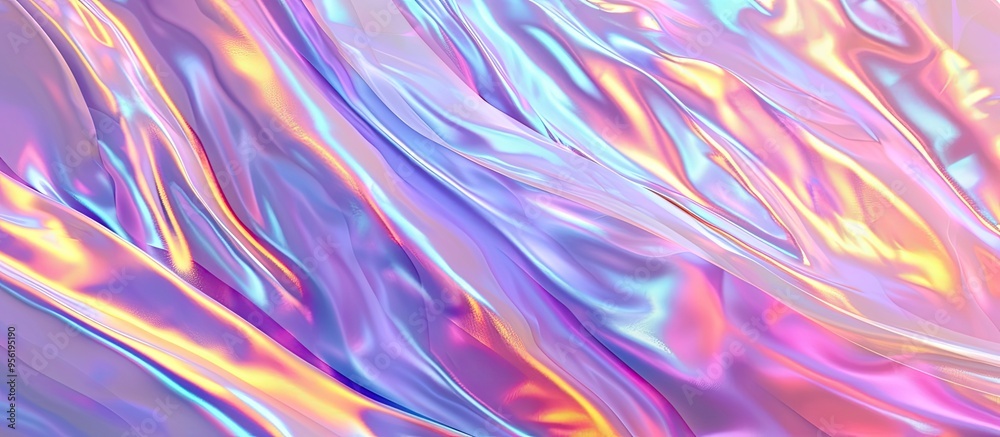 Trendy vaporwave gradient background features holographic soft pastel colors creating an iridescent neon effect ideal for creative designs with copy space image