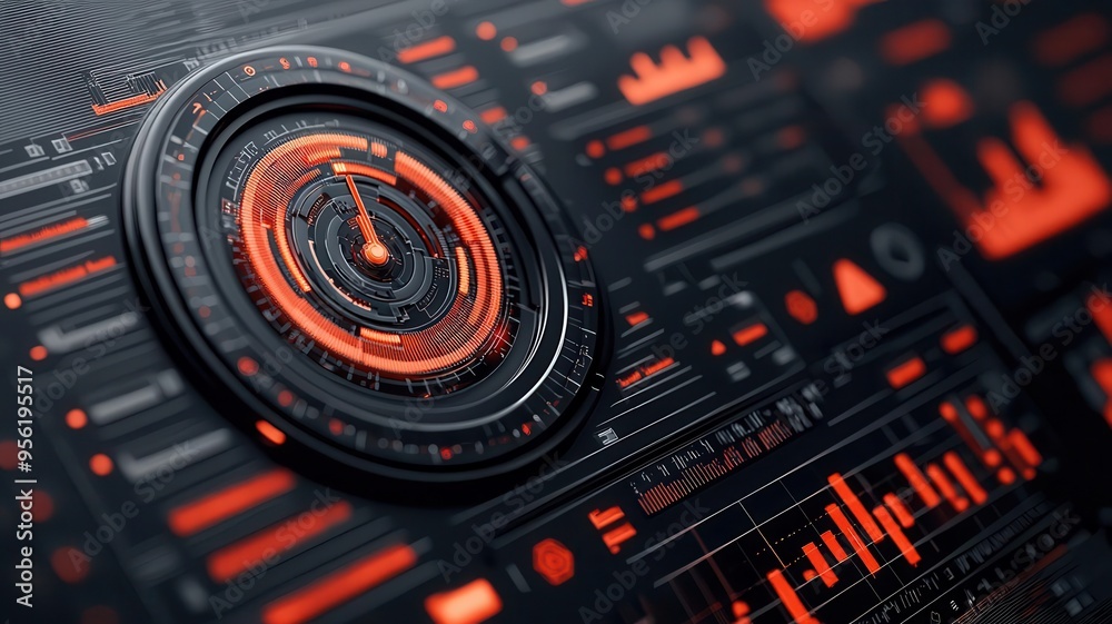 Close-up of AI-driven cybersecurity dashboard monitoring financial transactions, fintech, security interface Close-up of AI-driven cybersecurity dashboard monitoring financial transactions, fintech, security interface