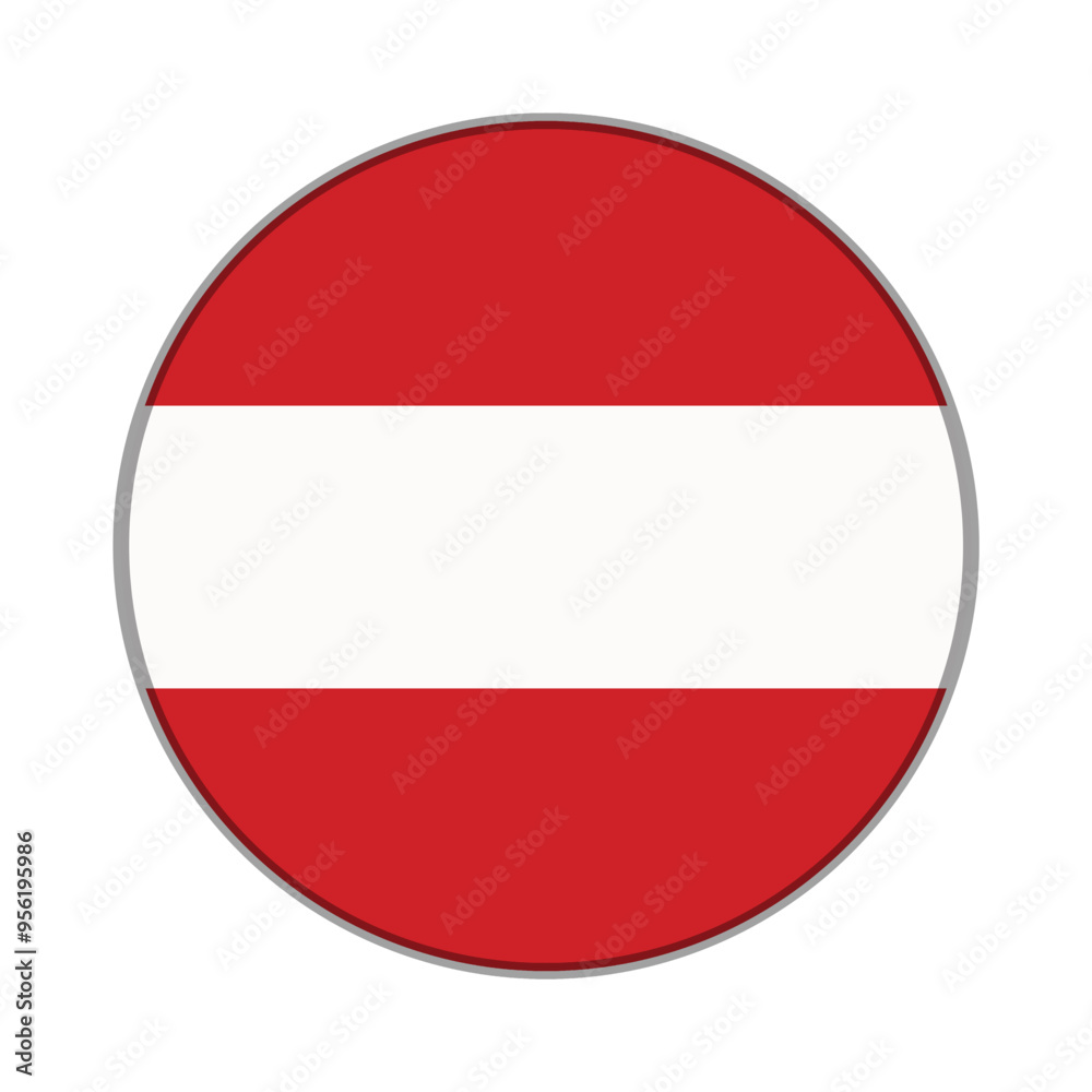 The flag of Austria. Flag icon. Standard color. Round flag. Computer illustration. Digital illustration. Vector illustration. The flag of Austria. Flag icon. Standard color. Round flag. Computer illustration. Digital illustration. Vector illustration.