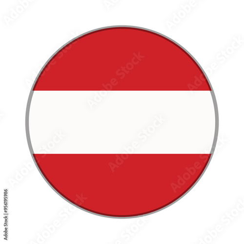 Free Download The flag of Austria. Flag icon. Standard color. Round flag. Computer illustration. Digital illustration. Vector illustration. - GFXLoad