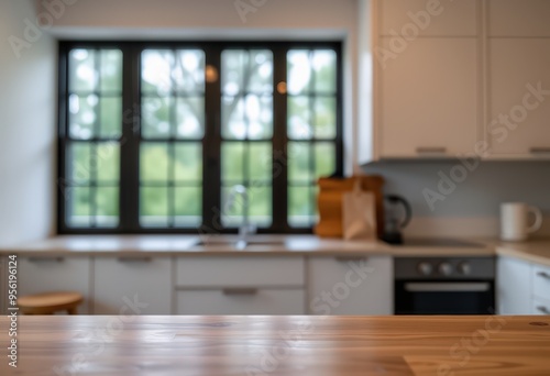 modern kitchen with table