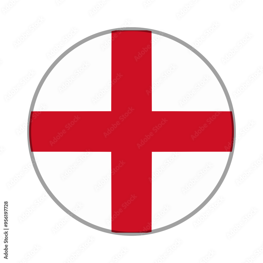 Obraz premium The flag of England . Flag icon. Standard color. Round flag. Computer illustration. Digital illustration. Vector illustration.
