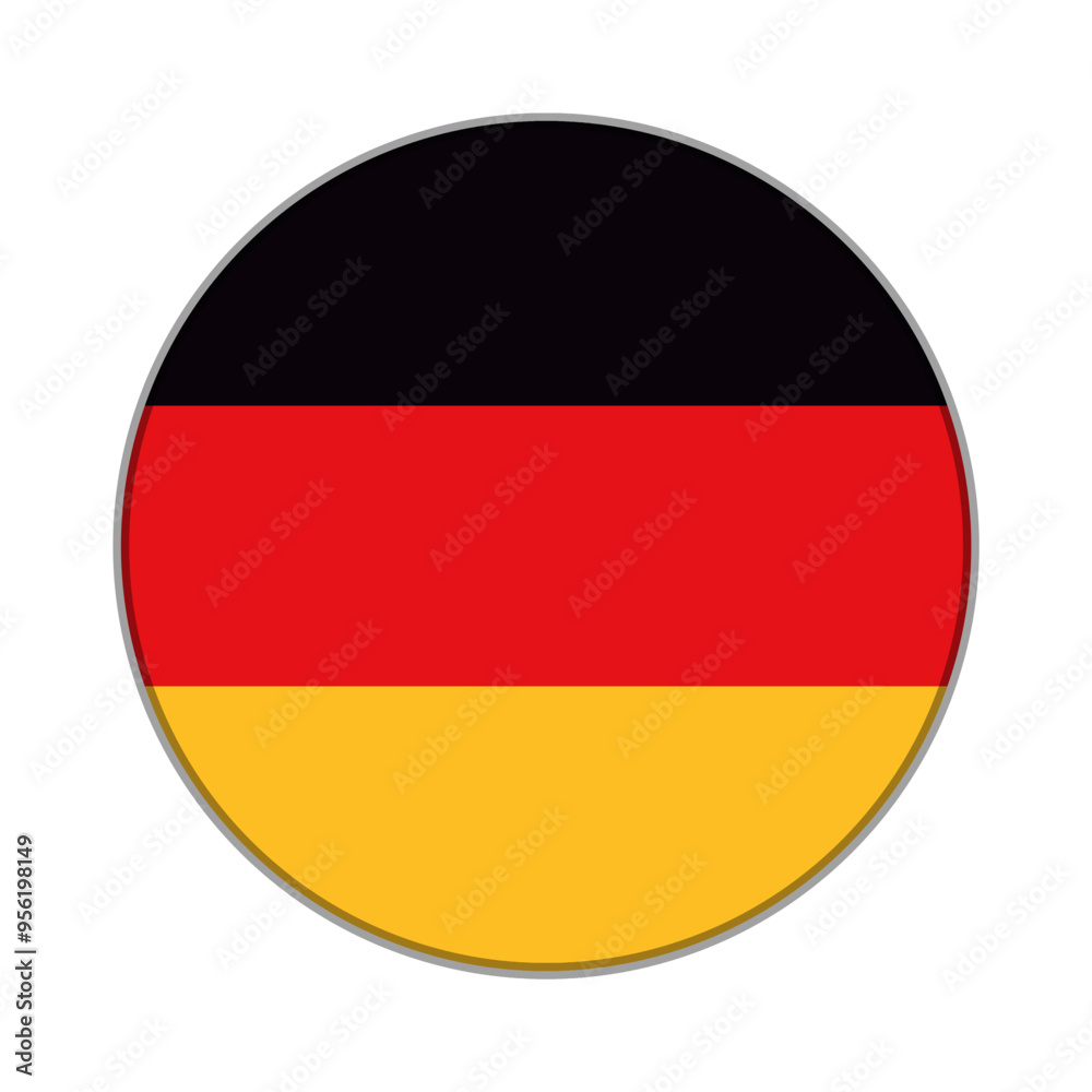 The flag of Germany . Flag icon. Standard color. Round flag. Computer illustration. Digital illustration. Vector illustration. The flag of Germany . Flag icon. Standard color. Round flag. Computer illustration. Digital illustration. Vector illustration.