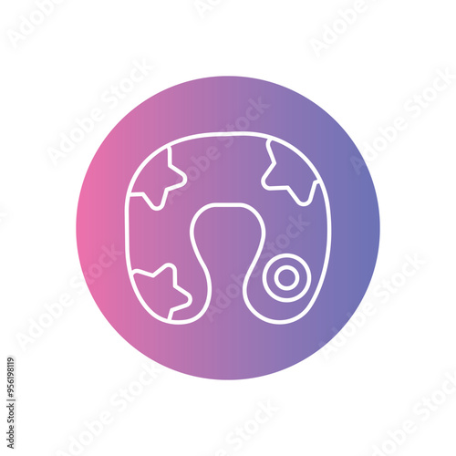 Travel Pillow icon vector stock illustration