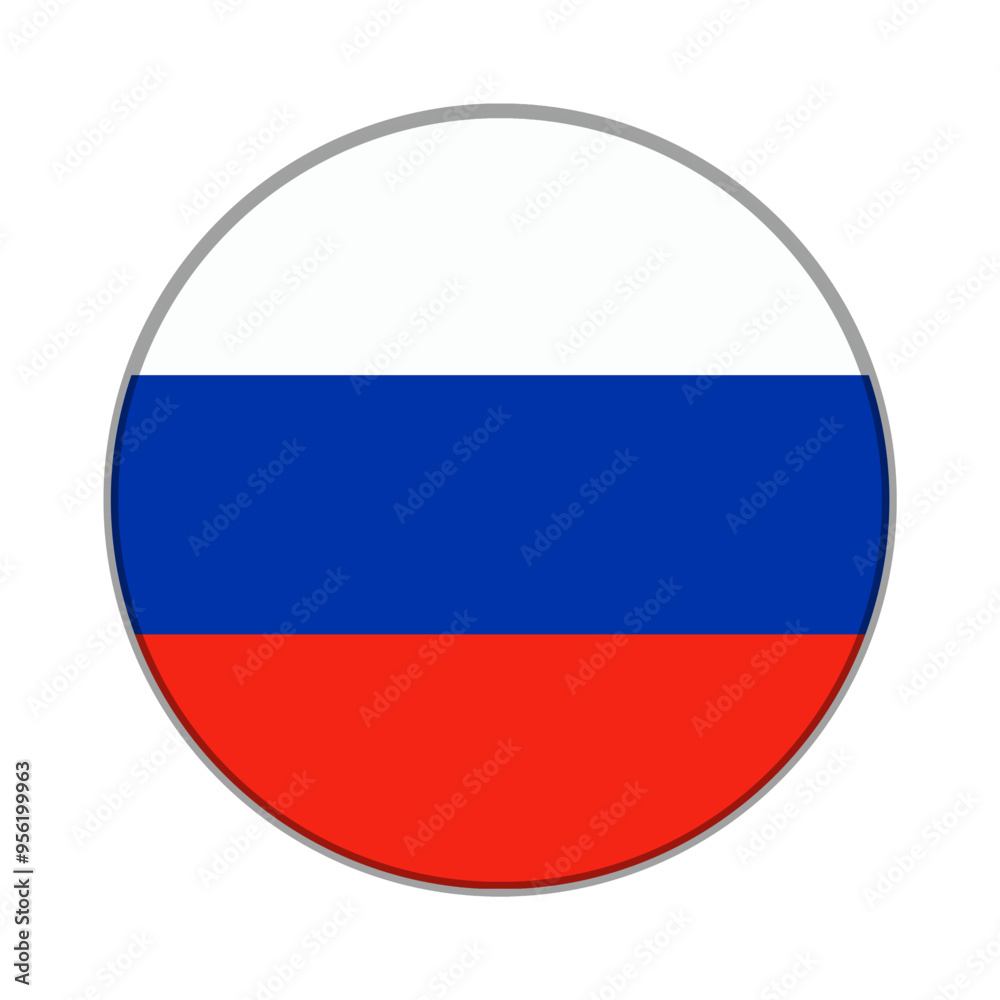 The flag of Russia . Flag icon. Standard color. Round flag. Computer illustration. Digital illustration. Vector illustration. The flag of Russia . Flag icon. Standard color. Round flag. Computer illustration. Digital illustration. Vector illustration.