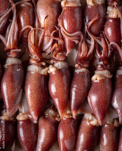 Full Frame of Boiled Firefly Squid photo