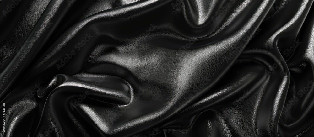 Create a textured background with luxurious black leather and corrugated folds featuring a cow skin texture for a sophisticated copy space image Create a textured background with luxurious black leather and corrugated folds featuring a cow skin texture for a sophisticated copy space image