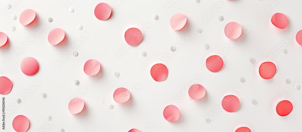 Polka dots on white paper create a charming design with a copy space image