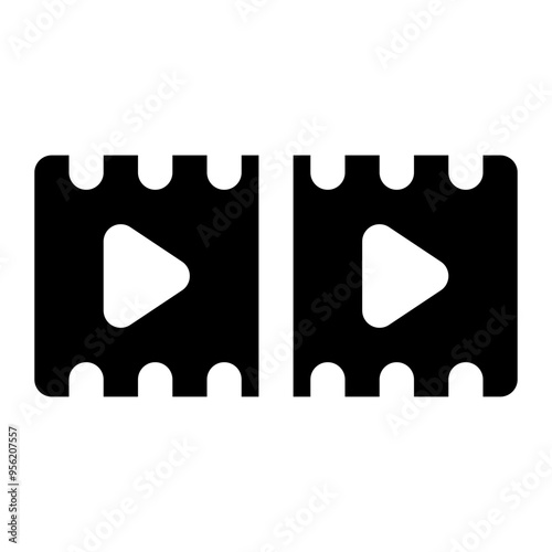 clip, film, movie, media, video, multimedia solid or glyph icon