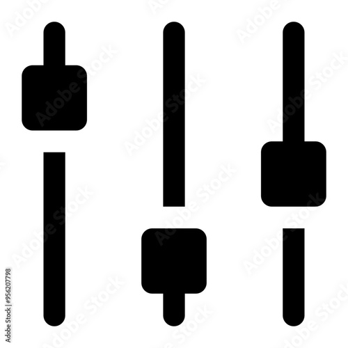 equalizer, music, voice, media, multimedia solid or glyph icon