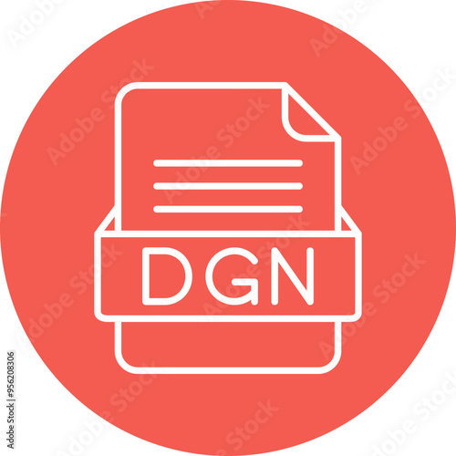 DGN File Format Vector Icon Design