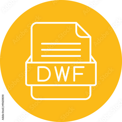 DWF File Format Vector Icon Design