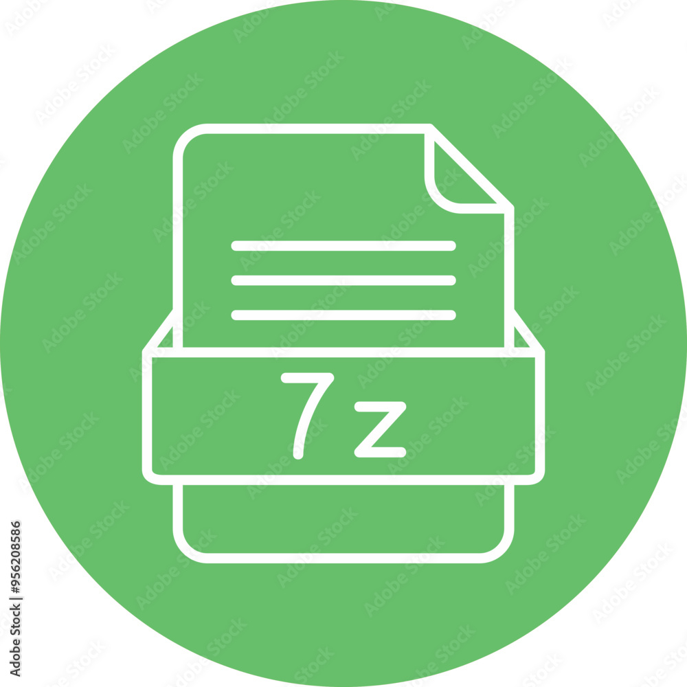 7z File Format Vector Icon Design