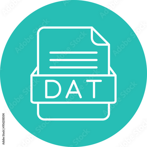 DAT File Format Vector Icon Design