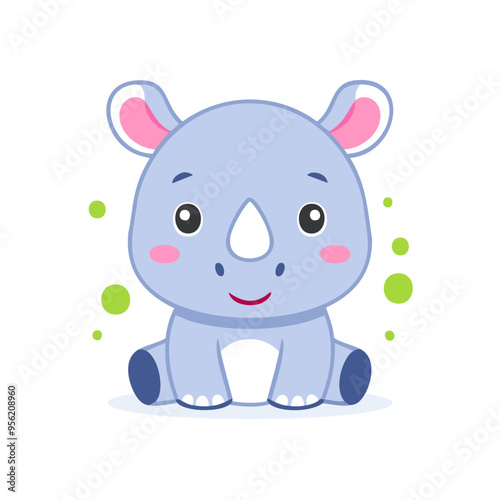 Rhinoceros Rhino Cute Small Cartoon Baby Animal Character
