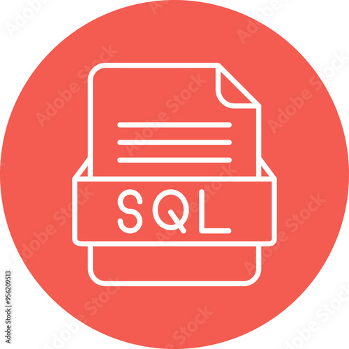 SQL File Format Vector Icon Design