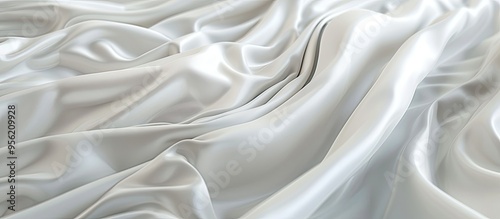 Bedsheet fabric in a white hue providing a backdrop for copy space image photo