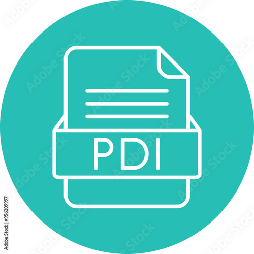 PDI File Format Vector Icon Design