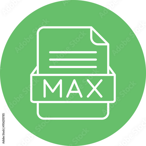 MAX File Format Vector Icon Design