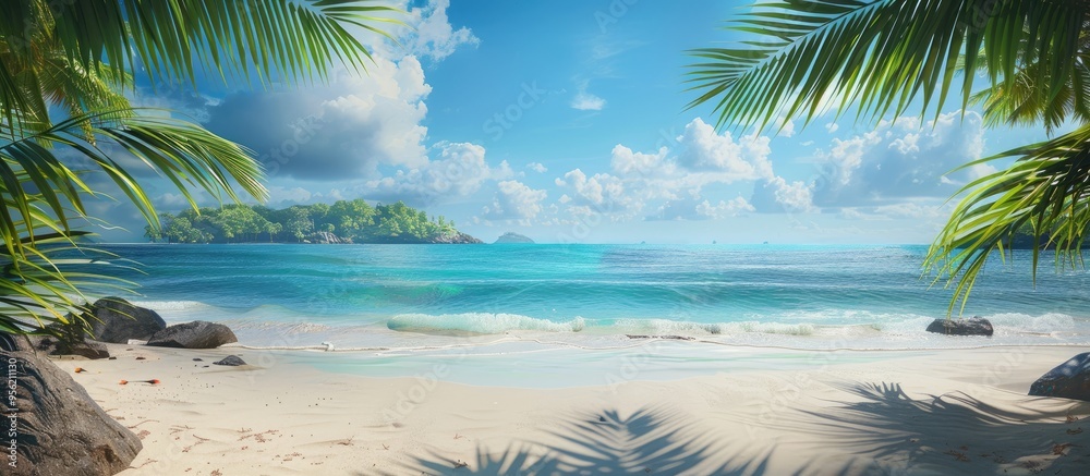 Scenic tropical beach views in summer with a vacation themed copy space image Scenic tropical beach views in summer with a vacation themed copy space image