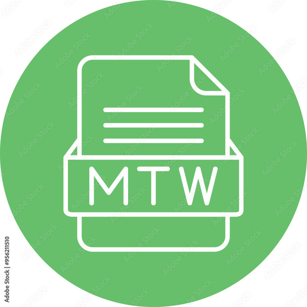 MTW File Format Vector Icon Design MTW File Format Vector Icon Design