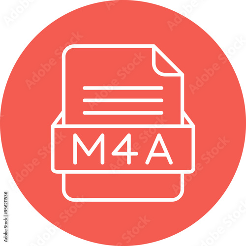 M4A File Format Vector Icon Design