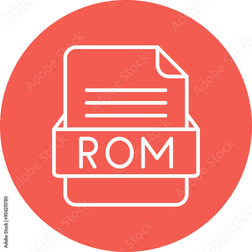 ROM File Format Vector Icon Design