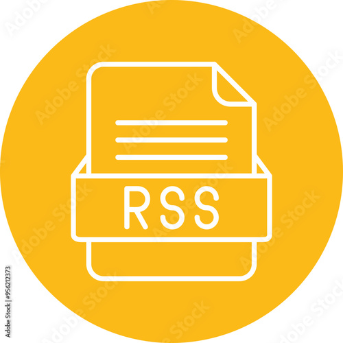 RSS File Format Vector Icon Design