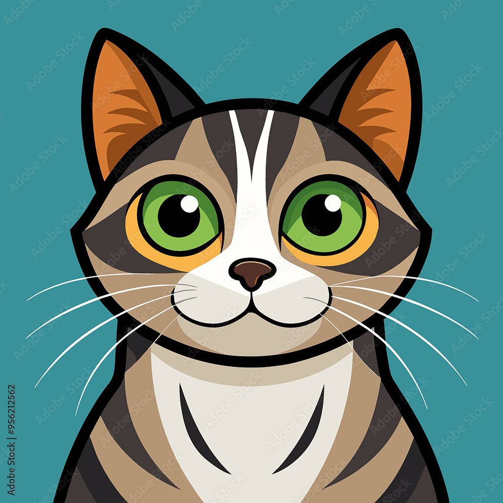 Fototapeta premium cat vector and cartoon cat illustration cute baby cat