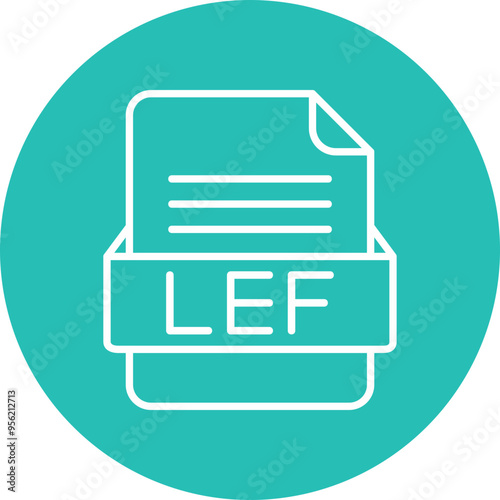 LEF File Format Vector Icon Design