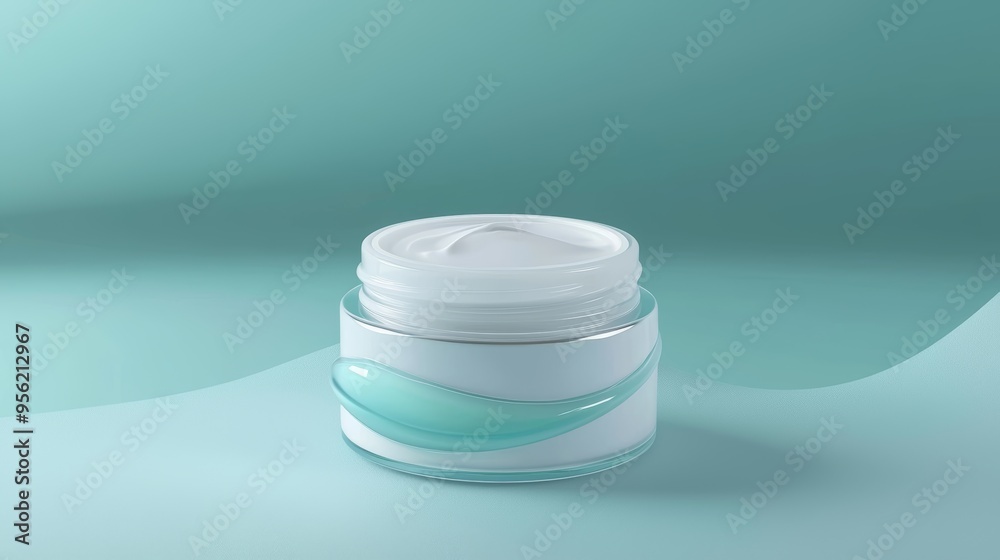 A hydrating gel mask jar mockup with a cool-toned design, featuring ice cubes and splashes of water, representing intense hydration. A hydrating gel mask jar mockup with a cool-toned design, featuring ice cubes and splashes of water, representing intense hydration.