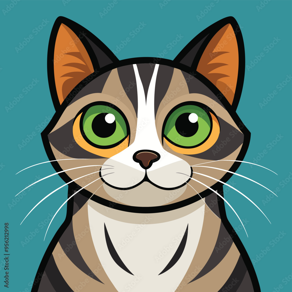 Fototapeta premium cat vector and cartoon cat illustration cute baby cat
