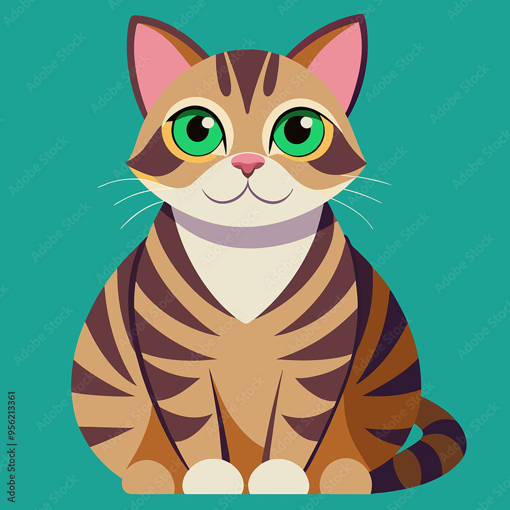 Fototapeta premium cat vector and cartoon cat illustration cute baby cat