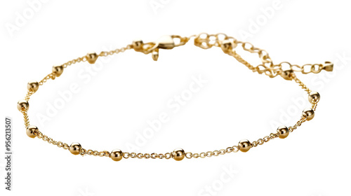 Golden necklace isolated on white background 