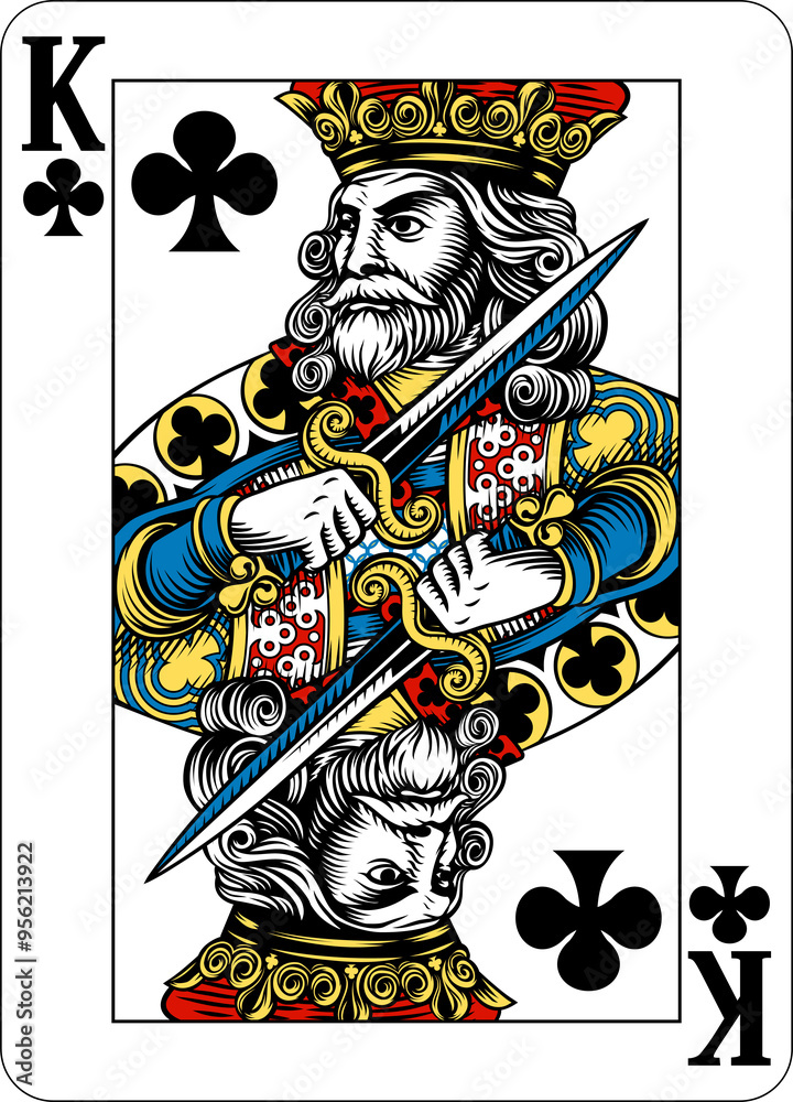 Fototapeta premium King of Clubs Design from Deck of Playing Cards