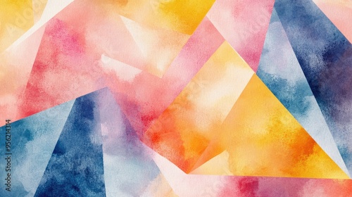 Abstract Watercolor Geometric Background