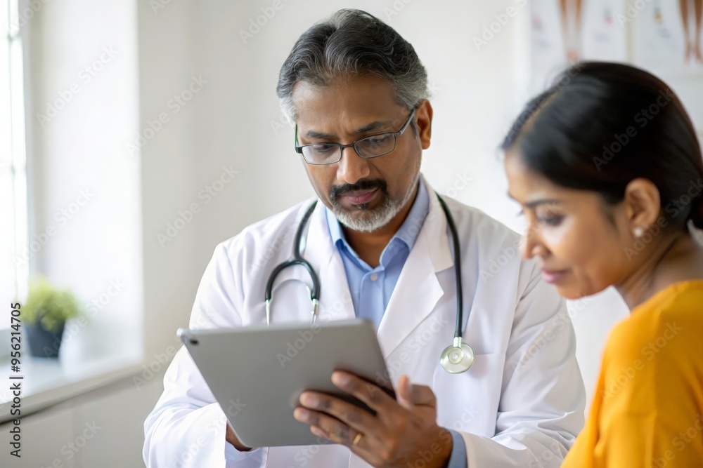 Indian Doctor Using Tablet for Diagnosis - An Indian doctor using a tablet to check patient information.
Indian Doctor Using Tablet for Diagnosis - An Indian doctor using a tablet to check patient information.