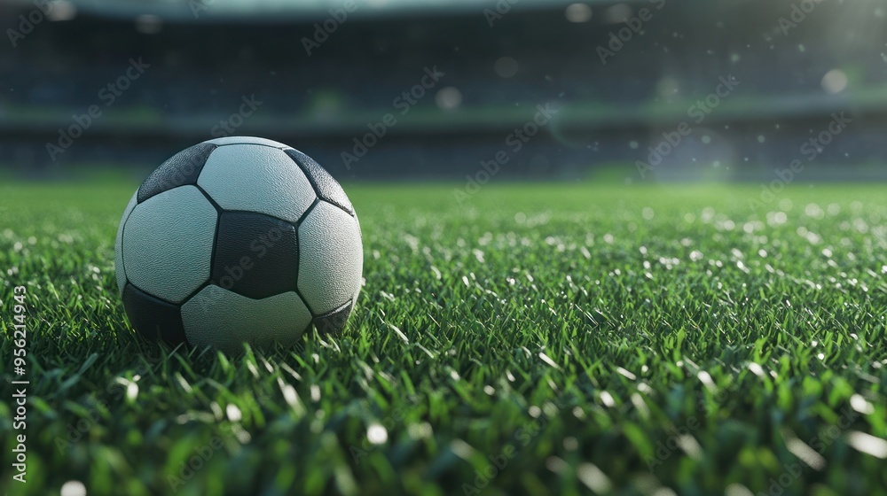 Fototapeta premium Soccer Ball on Green Field