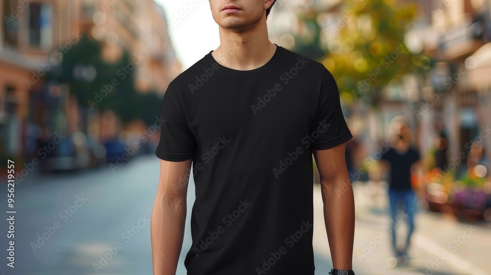 Generative AI creates a realistic 4K t-shirt mockup. Generative AI creates a realistic 4K t-shirt mockup.
