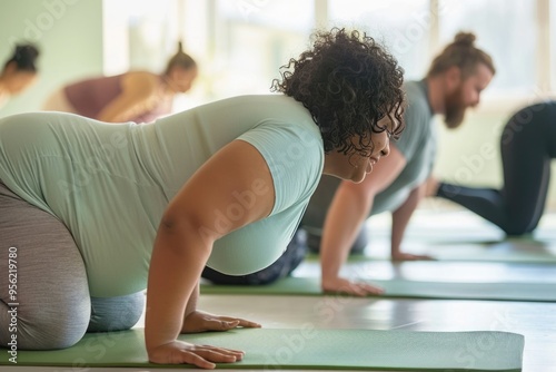 Wallpaper Mural Diverse Group of People Enjoying Yoga Class for Wellness and Fitness in a Studio Environment Torontodigital.ca