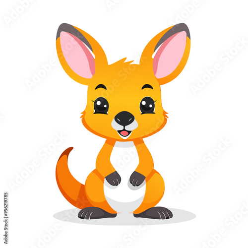 Kangaroo Cute Small Cartoon Baby Animal Character

